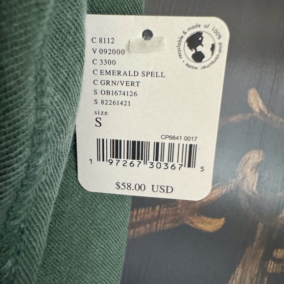 Free people Angel Tee in Emerald Spell sz S - Picture 2 of 4